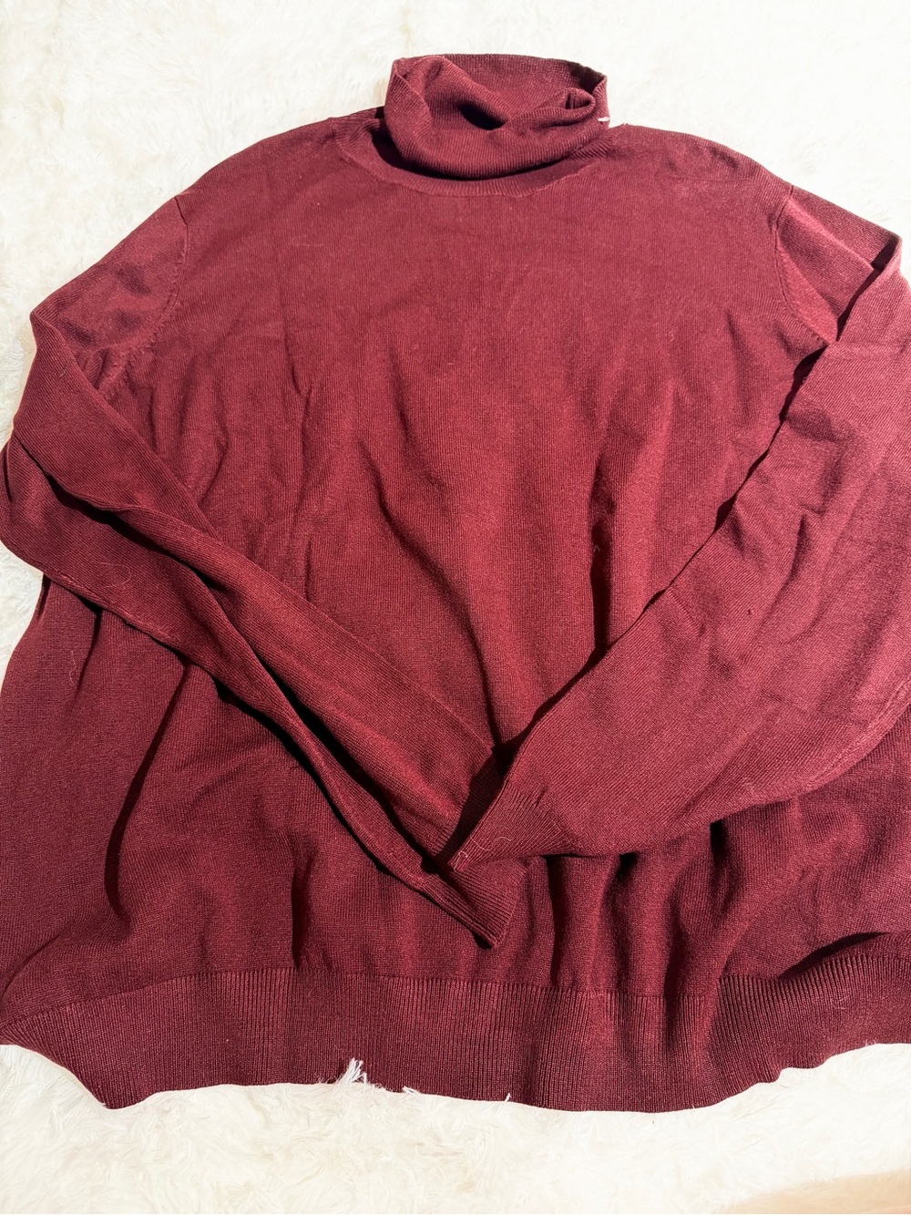 NEW H&M XXL Thin Turtleneck Long Sleeve Top Sweater Burgandy shirt sweaters tops